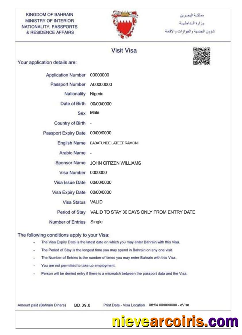 BAHRAIN e-visa